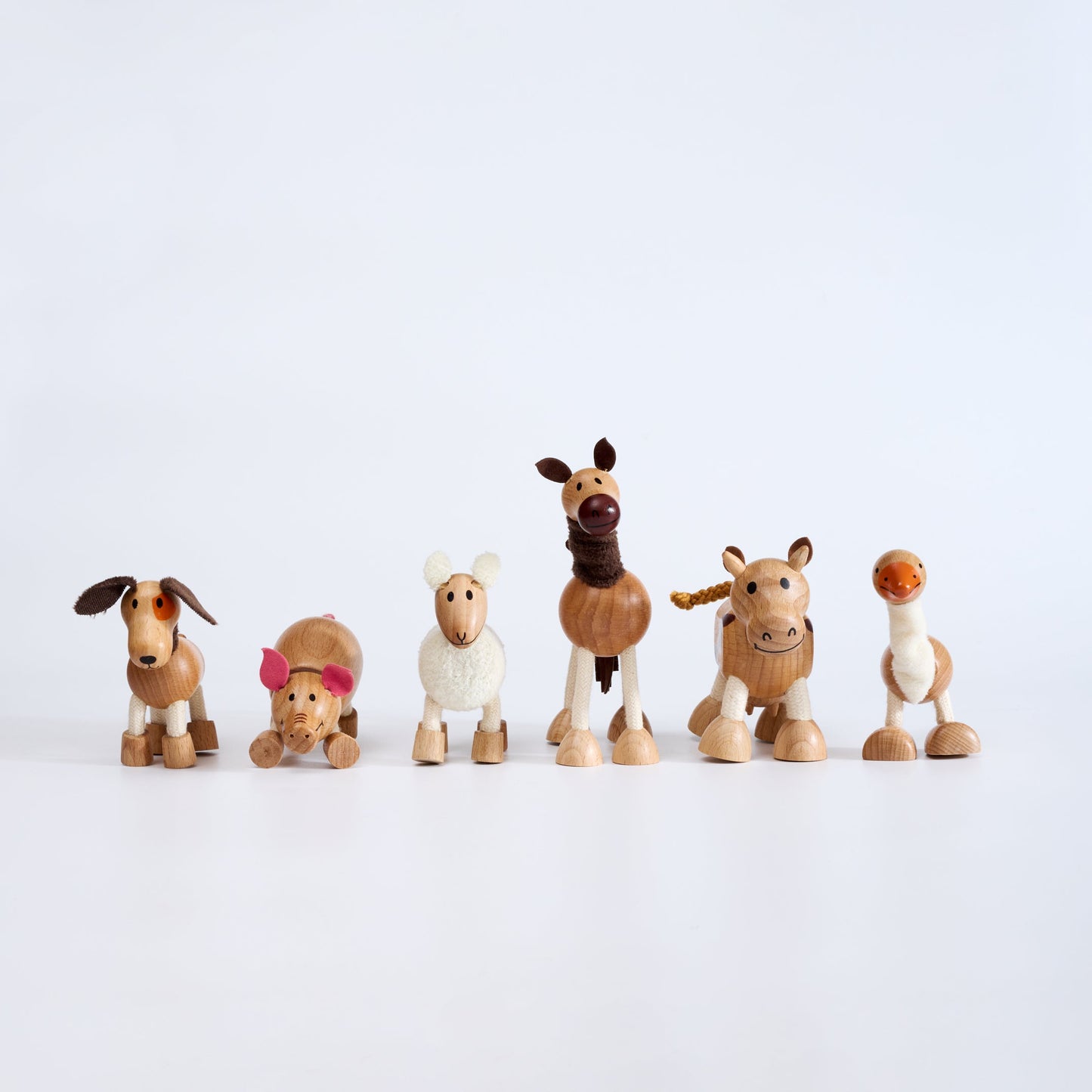 Anamalz Goose alongside Barnfields wooden animal toys – educational playset for toddlers